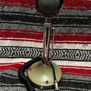 Classic Silver and Black Desktop Microphone